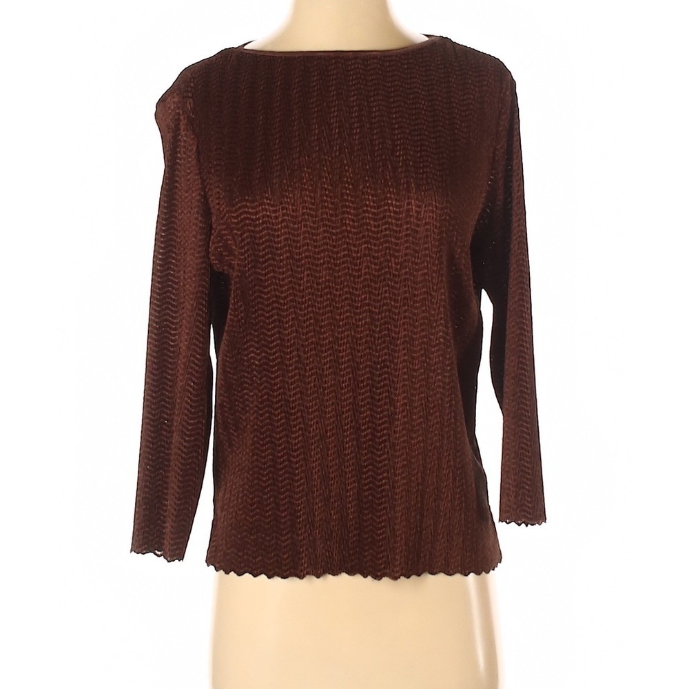 Women's Vintage LanaLee Brown 3/4 Sleeve Blouse Size Medium